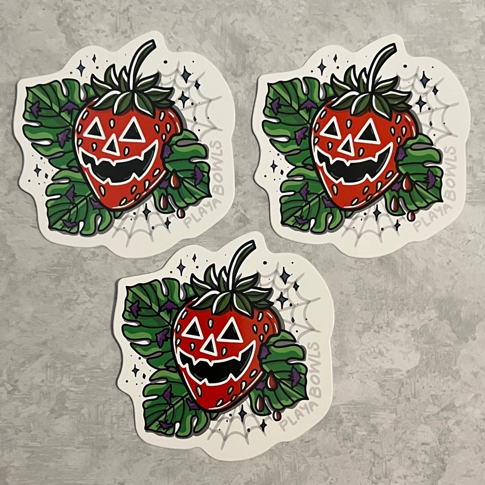 PLAYA-BOWLS Halloween Strawberry Jack-O-Lantern
Sticker Set